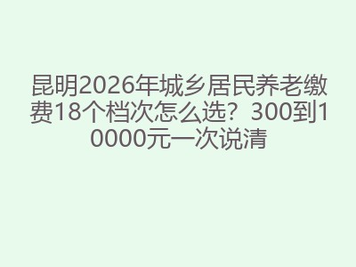 昆明2026年城乡居民养老缴费18个档次怎么选？300到10000元一次说清